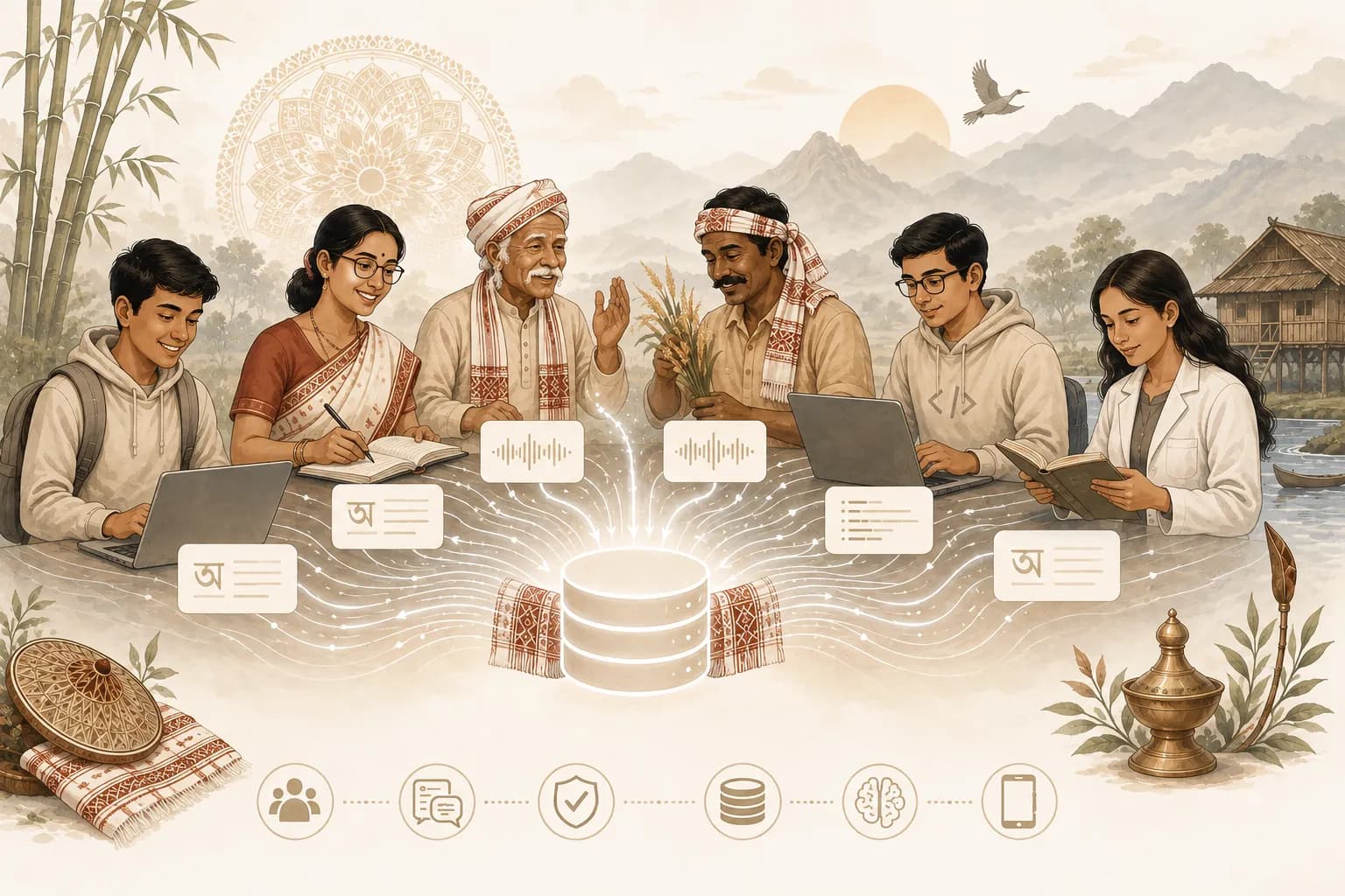 Community contributors building Assamese language resources